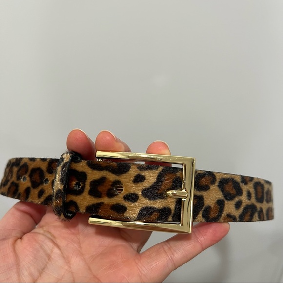 Express Accessories - Express Animal Print Belt with Gold Buckle